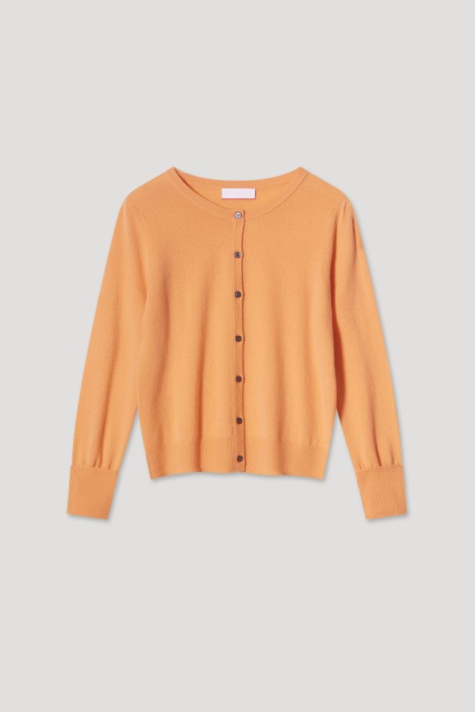 Cocoa Cashmere CC3016 Chloe Cardigan - Canteloupe