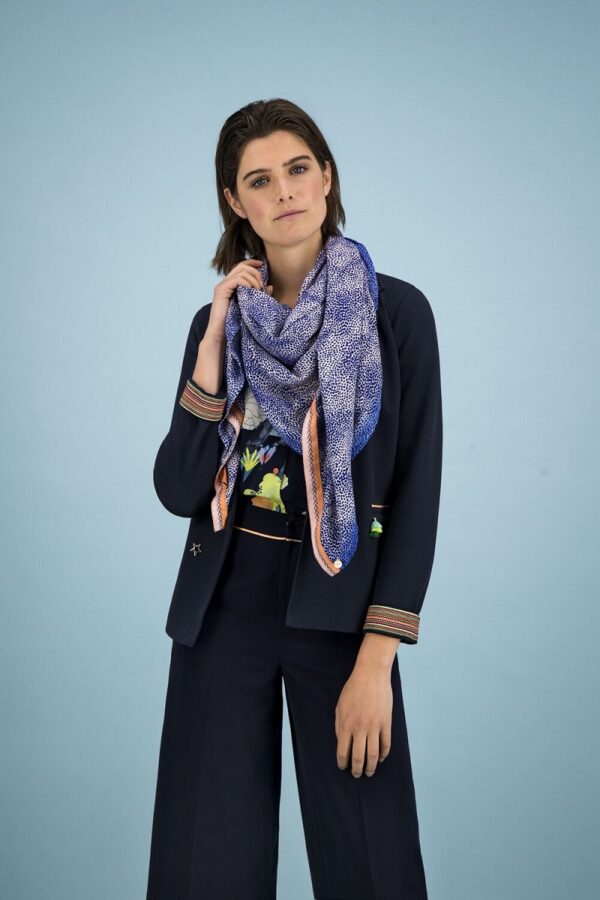 POM Amsterdam SP6166 Shawl - Leopard Drops Blue - Image 2