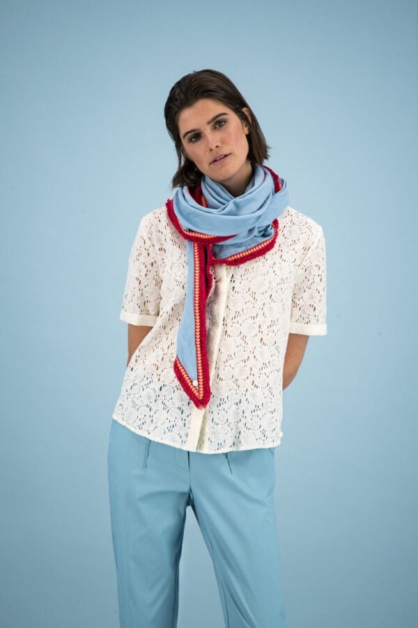 POM Amsterdam SP6171 Shawl - Sky Blue - Image 2