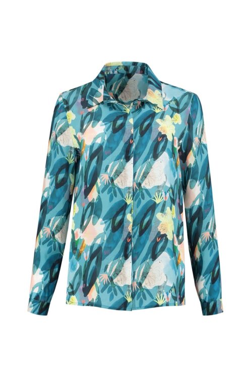 POM Amsterdam SP6202 Blouse – Flower Play Indigo