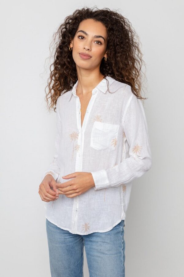 Rails Charli Shirt - Rose Gold Palm Trees - Image 3