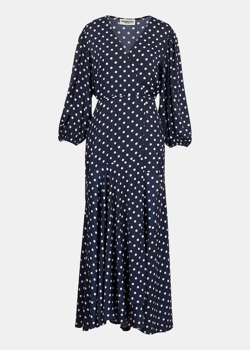 Essentiel Antwerp Vundamental Long Wrap Dress - Combo 1 Vapor Blue ...