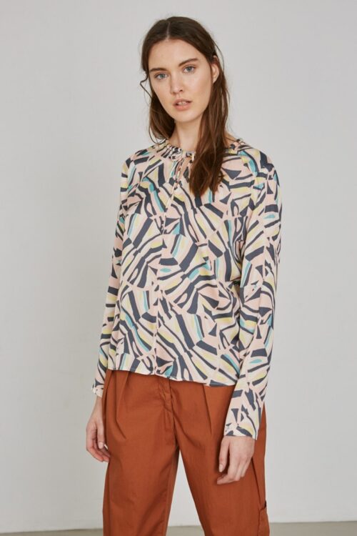 Sita Murt 101002 Printed Blouse – Pink / Aqua / Yellow