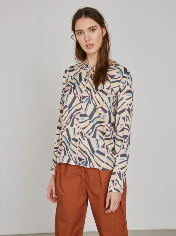 Sita Murt 101002 Printed Blouse - Pink / Aqua / Yellow