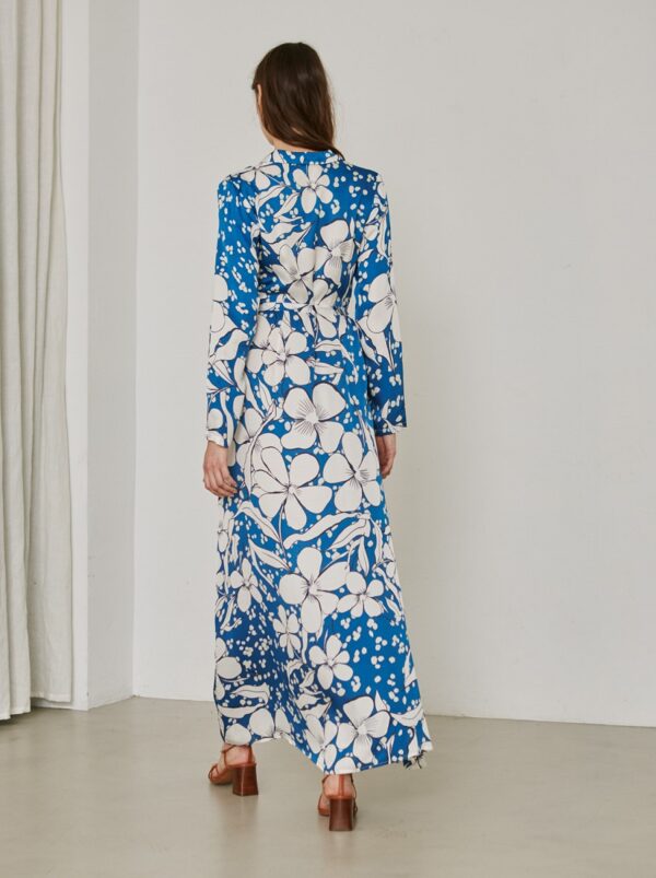 Sita Murt 101203 Printed Dress - Blue White Flower - Image 4