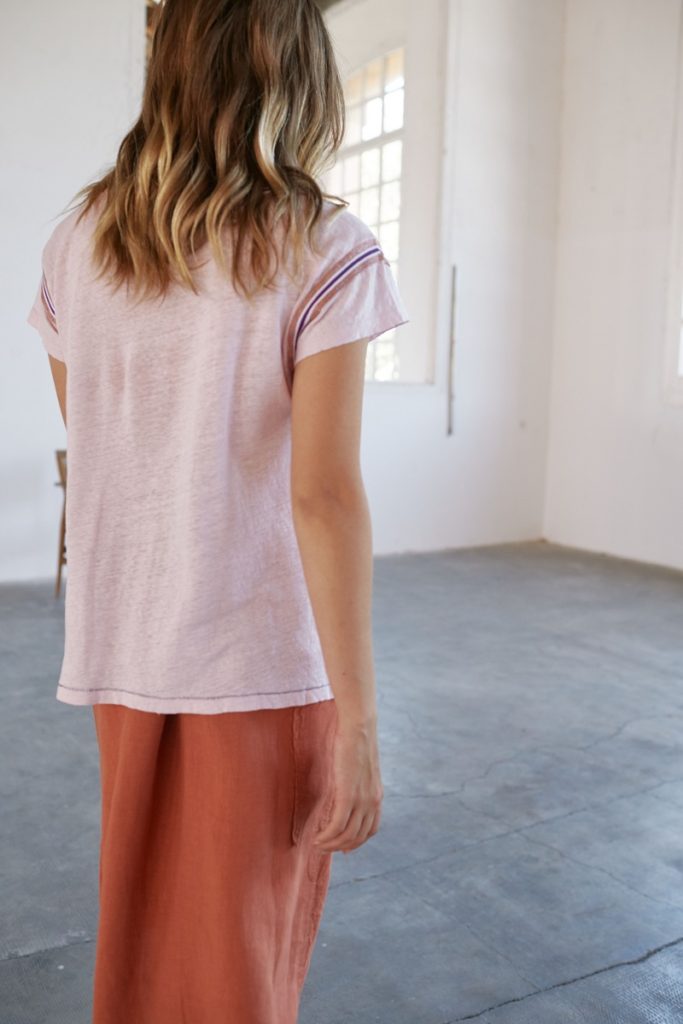 Sita Murt 105506 T Shirt Contrast Trim - Baby Pink - Image 3