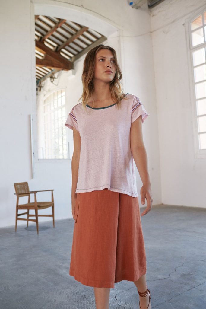 Sita Murt 105506 T Shirt Contrast Trim - Baby Pink - Image 2