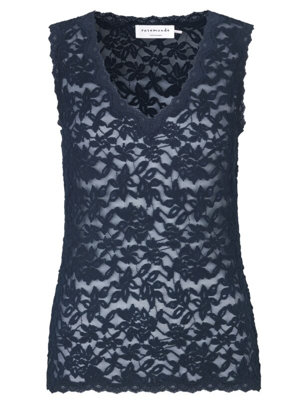 Rosemunde 4936 Sleeveless Lace V Neck Top - Navy
