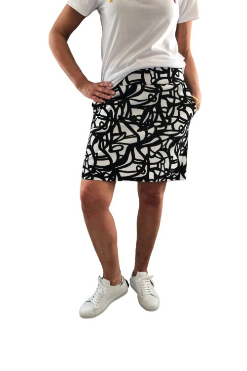 Up Pants 70595 Techno 18.5″ Skort – Scribble Black / White