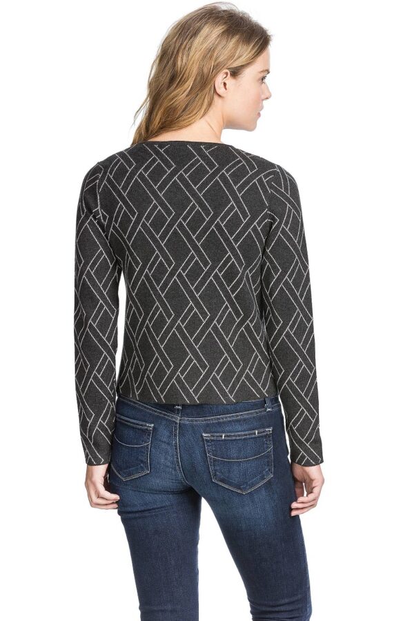 Lilla P Cotton Cashmere Long Sleeve Moto Jacket - Cinder - Image 3