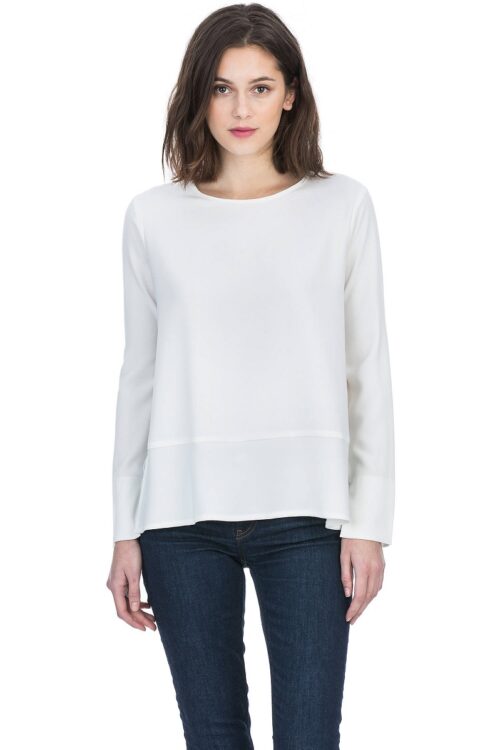 Lilla P Crepe Blouse – Winter White