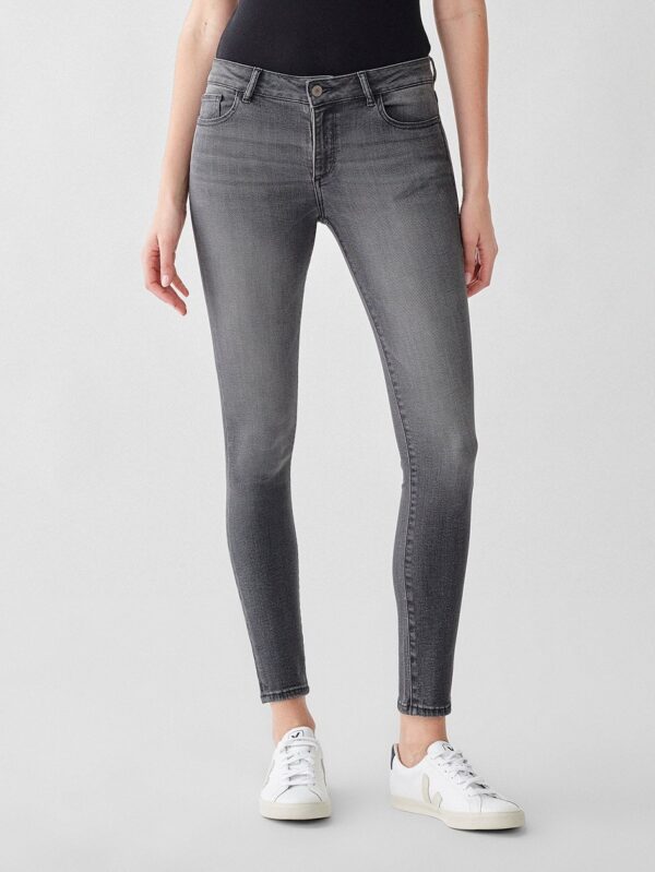 DL1961 Florence Ankle Mid-Rise Instasculpt Skinny Jean - Drizzle - Image 2