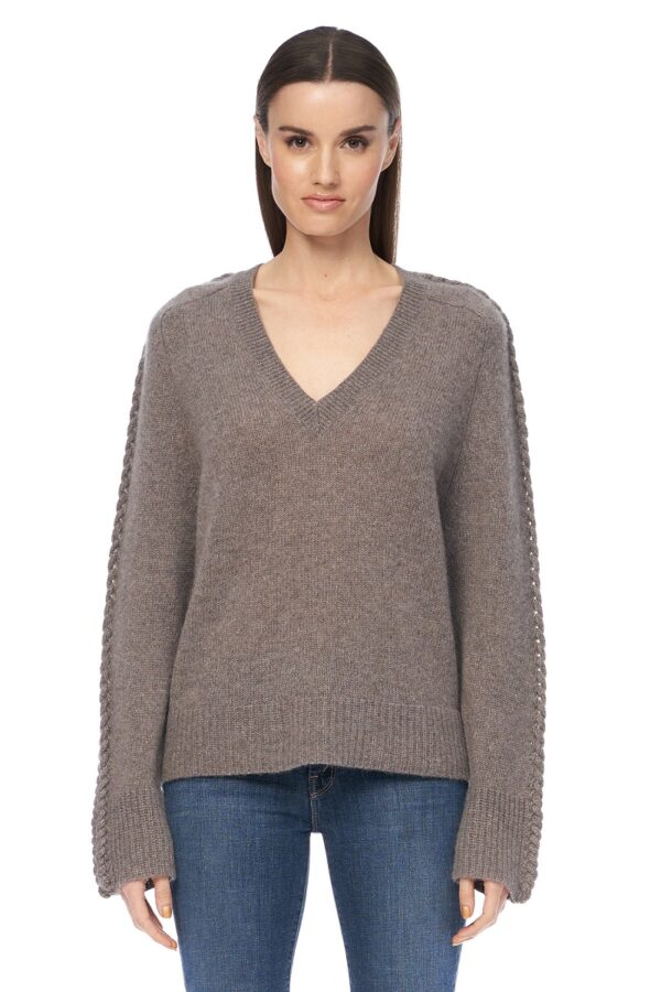 360 Cashmere Candice V Neck Sweater - Porcupine