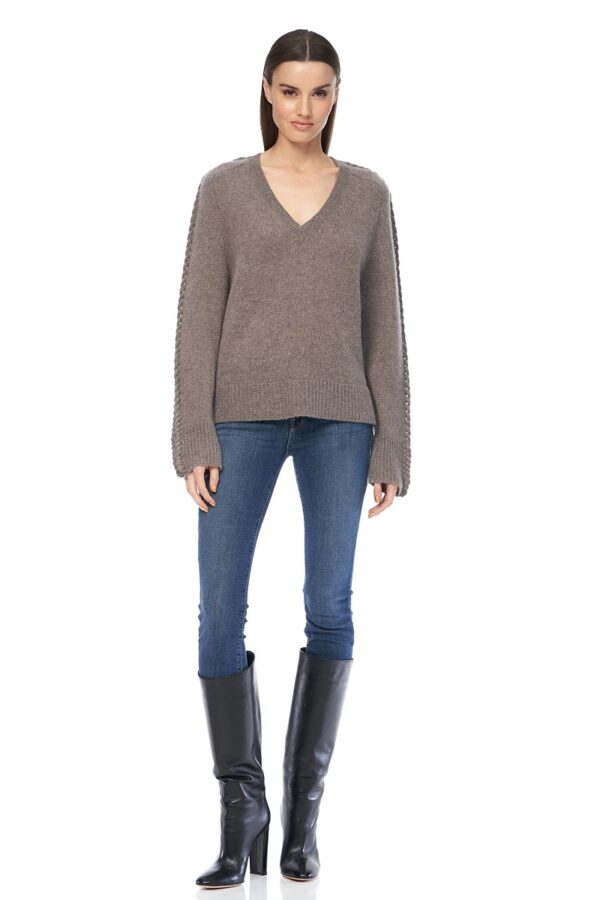360 Cashmere Candice V Neck Sweater - Porcupine - Image 2