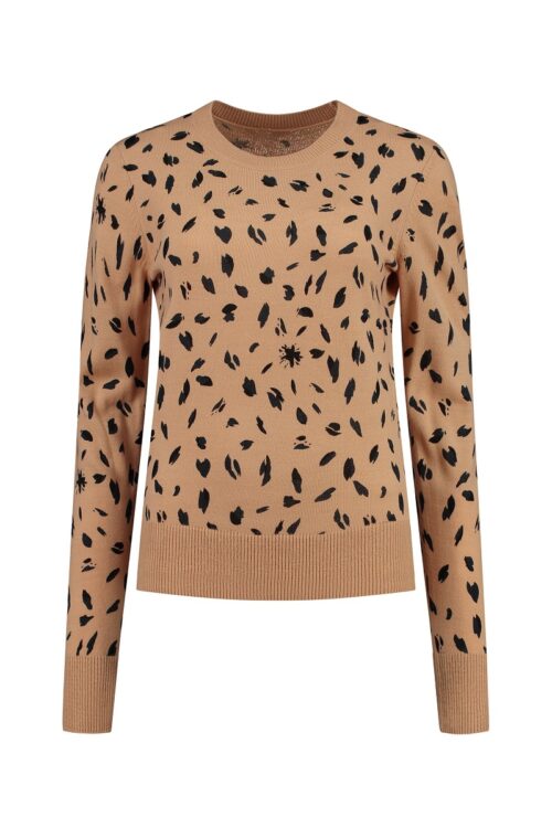 POM Amsterdam SP6367 Pullover – Leopard Sand