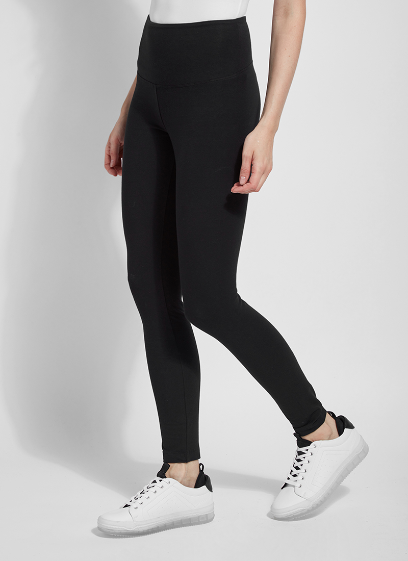 Lysse Flattering Cotton Leggings - Black - Stick and Ribbon