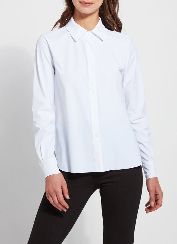 Lysse Connie Slim Button Down Shirt - White