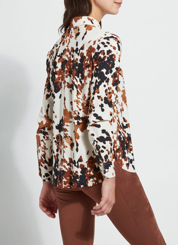 Lysse Connie Slim Printed Button Down Shirt - Cowhide - Image 3
