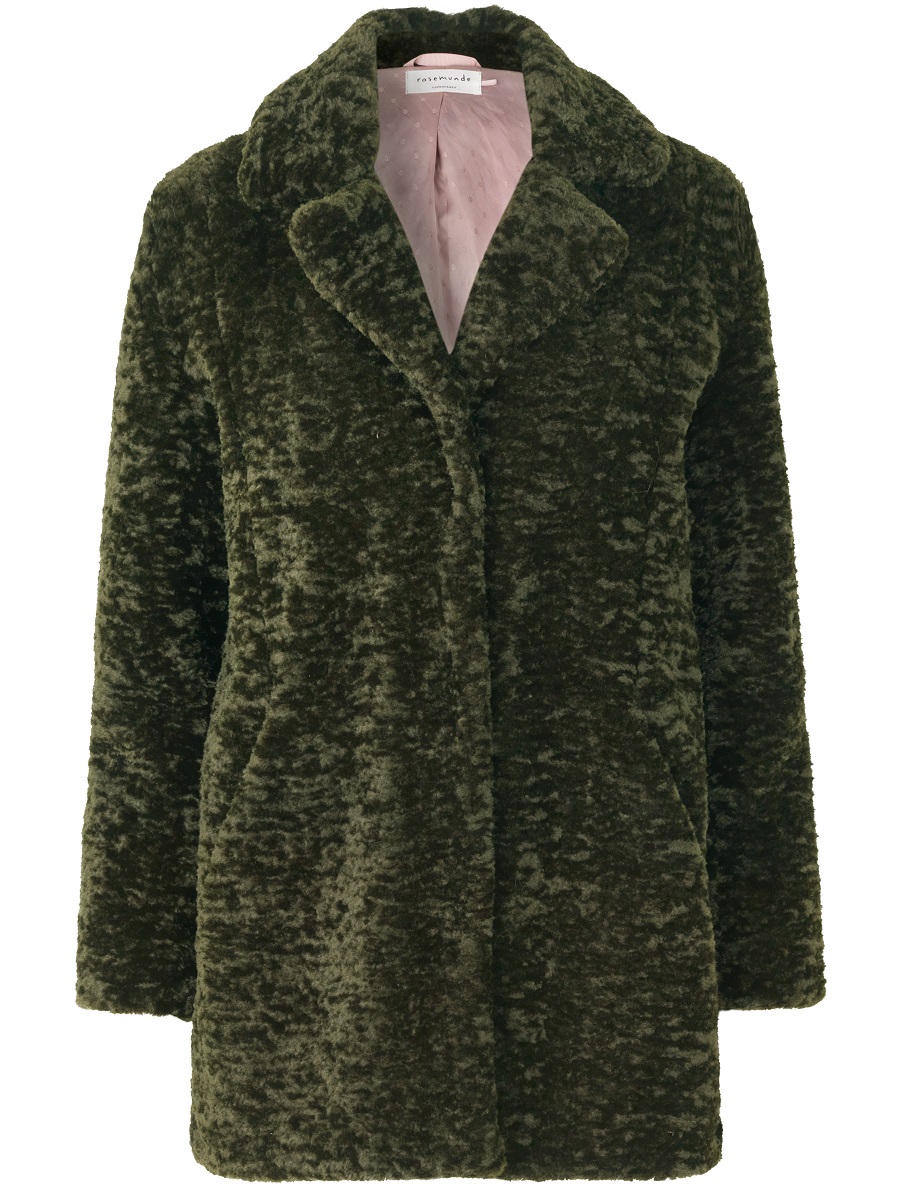 Rosemunde Madrid Faux Fur Jacket - Black Olive - Stick and Ribbon