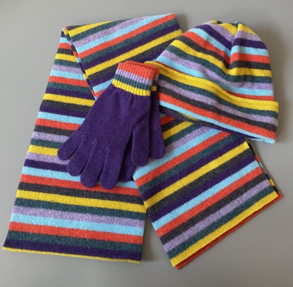 Robert Mackie Ranza Felted Ladies' Gloves - 2002 Heather Stripe - Image 2