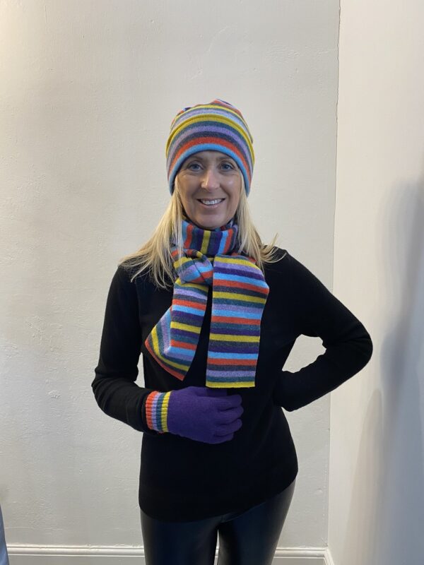 Robert Mackie Special Offer Ranza Hat, Scarf and Gloves Set - 2002 Heather Stripe - Image 2