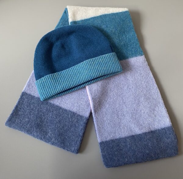 Robert Mackie Rona Brushed Scarf - Muted Colour Block - Image 3