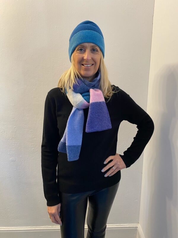Robert Mackie Rona Brushed Scarf - Muted Colour Block - Image 4