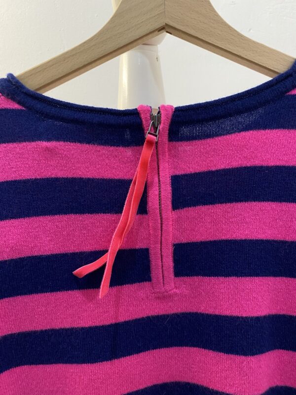 Cocoa Cashmere CC2202 Colour Block Striped Sweater - Navy / Dayglow - Image 3