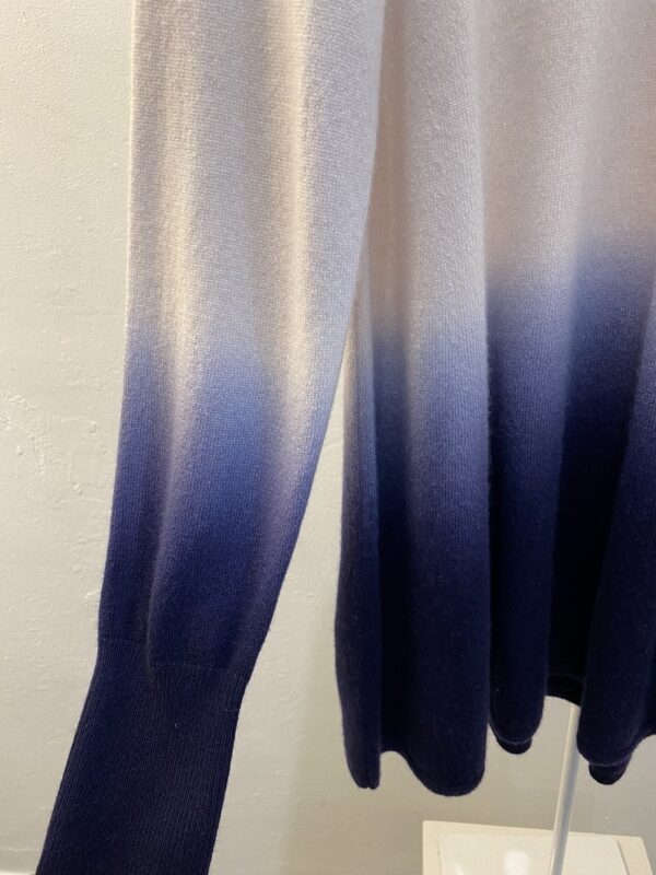Cocoa Cashmere Dip Dye Tunic - Cream / Navy - Image 3