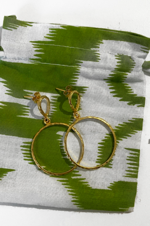 I Am Jai E1630C Large Circle Drop Earring – Gold
