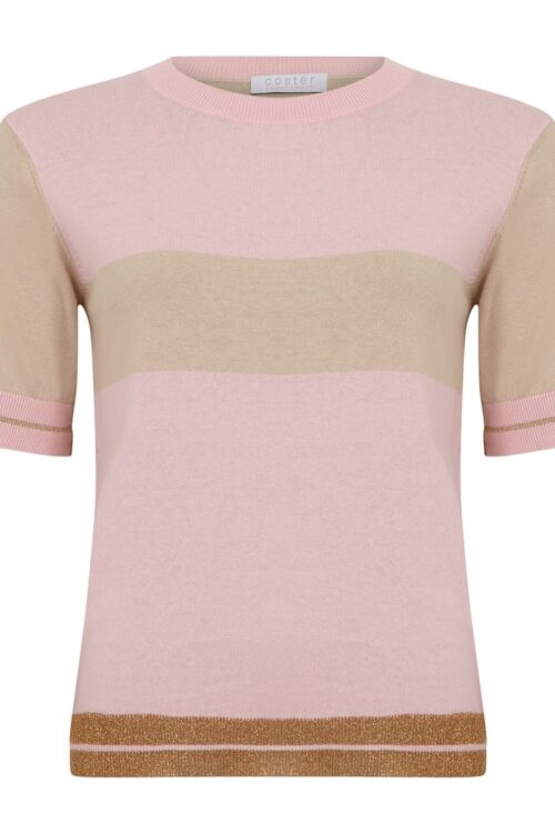 Coster Copenhagen Short Sleeve Lurex Rib Knit – Persian Pink