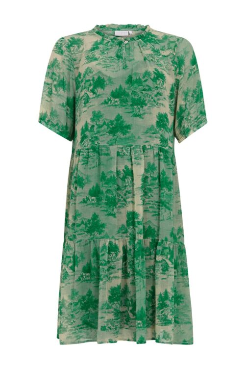 Coster Copenhagen Dress in Wallpaper Print – Green Print 447