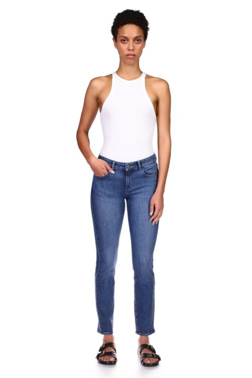 DL1961 Angel Mid-Rise Instasculpt Cigarette Leg Jean – River