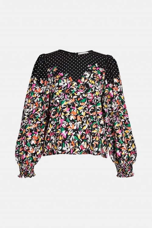 Essentiel Antwerp Zucculent Place Print Top – Combo 1 Black Z1BL