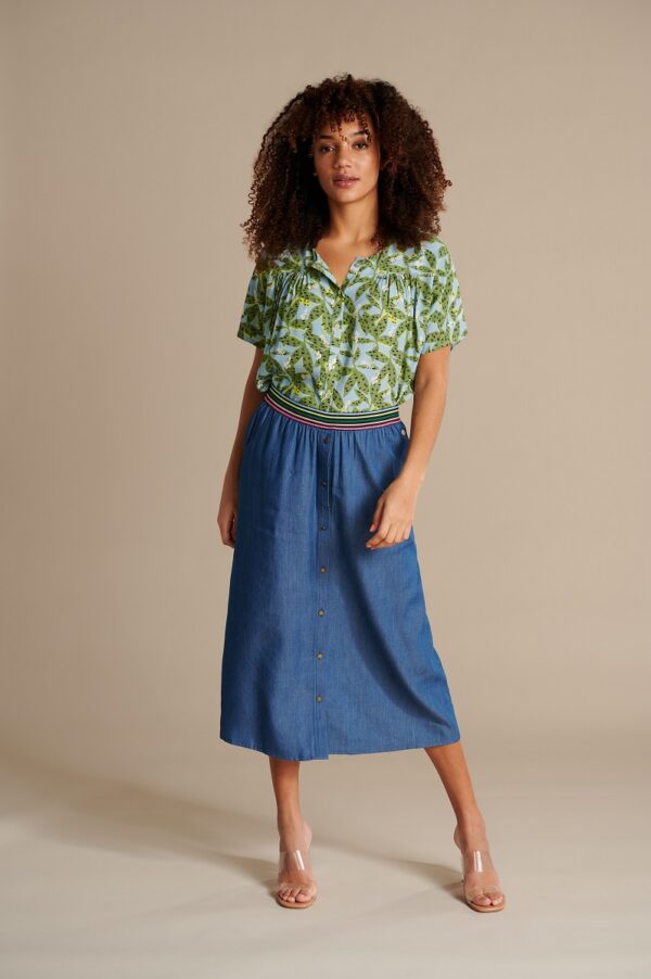 POM Amsterdam SP6537  Top - Cheetah Leaves Blue - Image 4