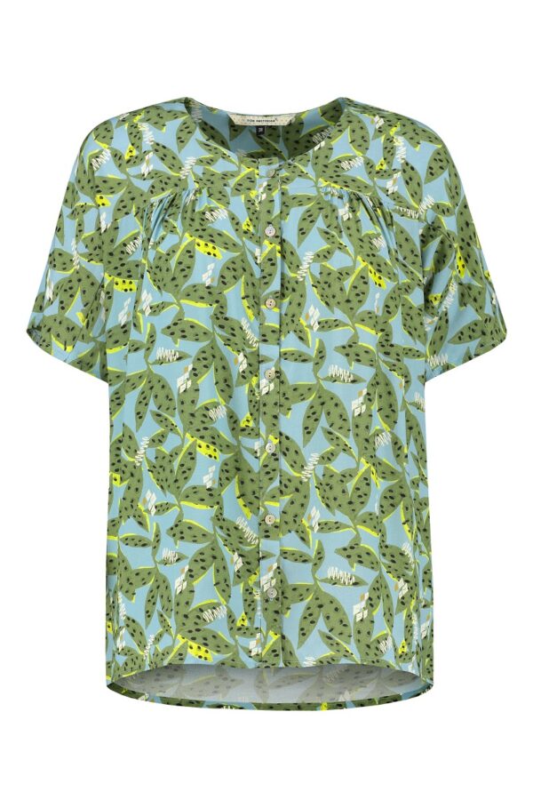POM Amsterdam SP6537  Top - Cheetah Leaves Blue