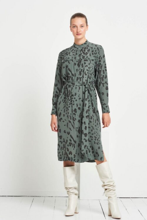 Bruuns Bazaar Lillie Jadyn Dress – Dark Moss Print