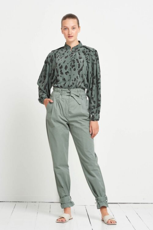 Bruuns Bazaar Lillie Shaun Shirt – Dark Moss Print