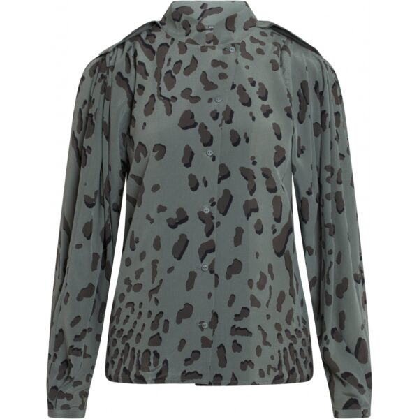 Bruuns Bazaar Lillie Shaun Shirt - Dark Moss Print - Image 2
