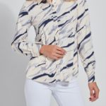 Lyssé Connie Slim Buttondown Shirt - Marble Palette