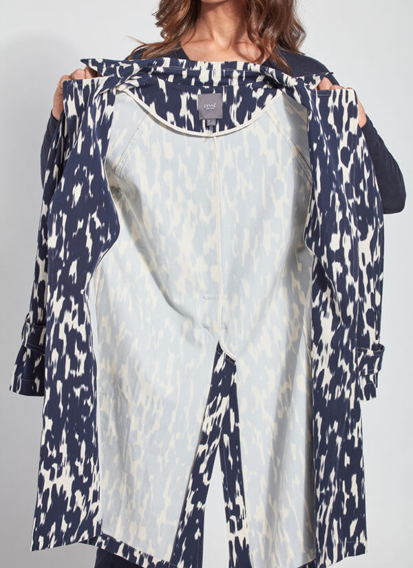 Lyssé Ava Trench Coat - Painted Spots with Cream Piping - Image 8