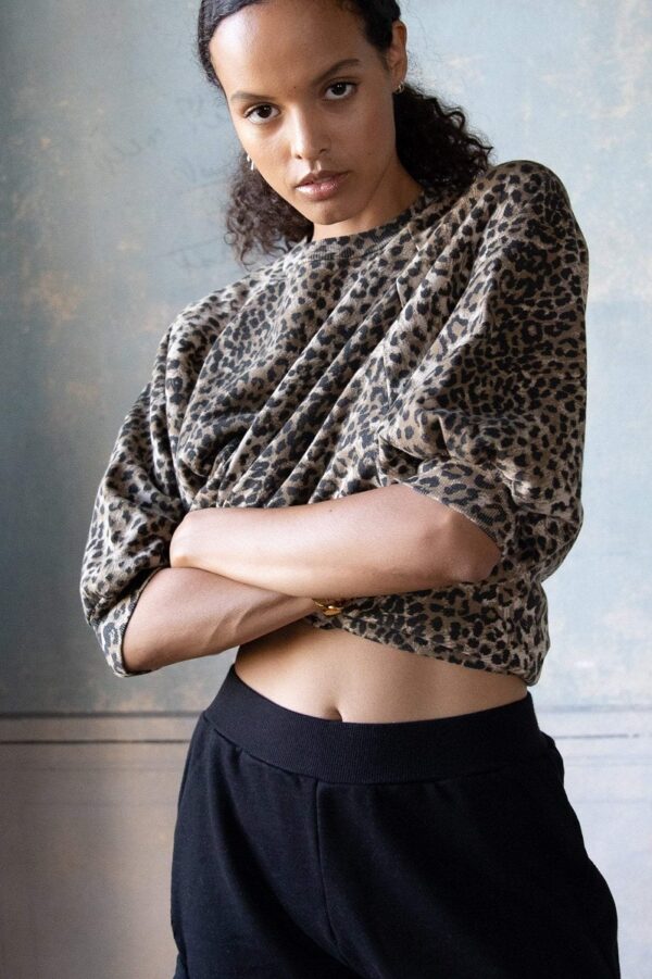 Ragdoll LA Super Oversized Sweatshirt - Brown Leopard - Image 2