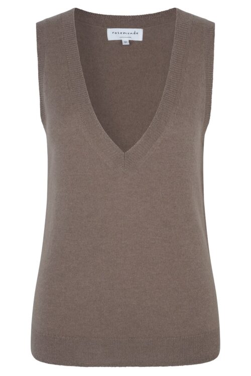 Rosemunde Laica Wool / Cashmere Vest – Dark Sand Shimmer Blend