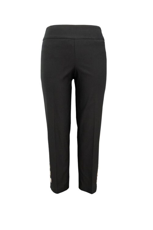 Up Pants 66853 Techno 25″ Crop Trouser with Buttons – Black
