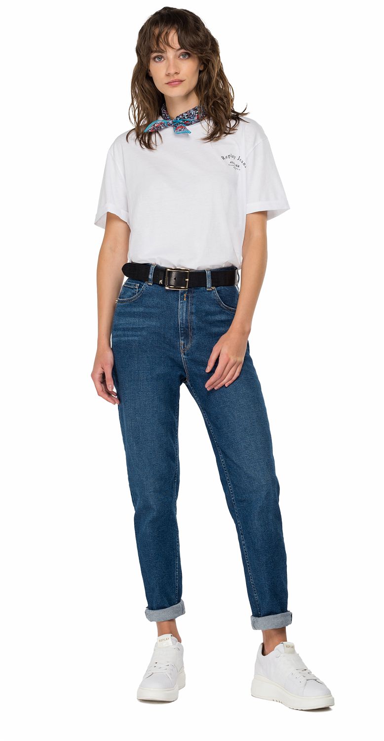 Replay Rose Label Kiley Tapered Dark Blue - Jeans