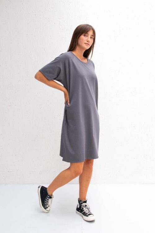 Chalk Linda One Size Dress – Charcoal