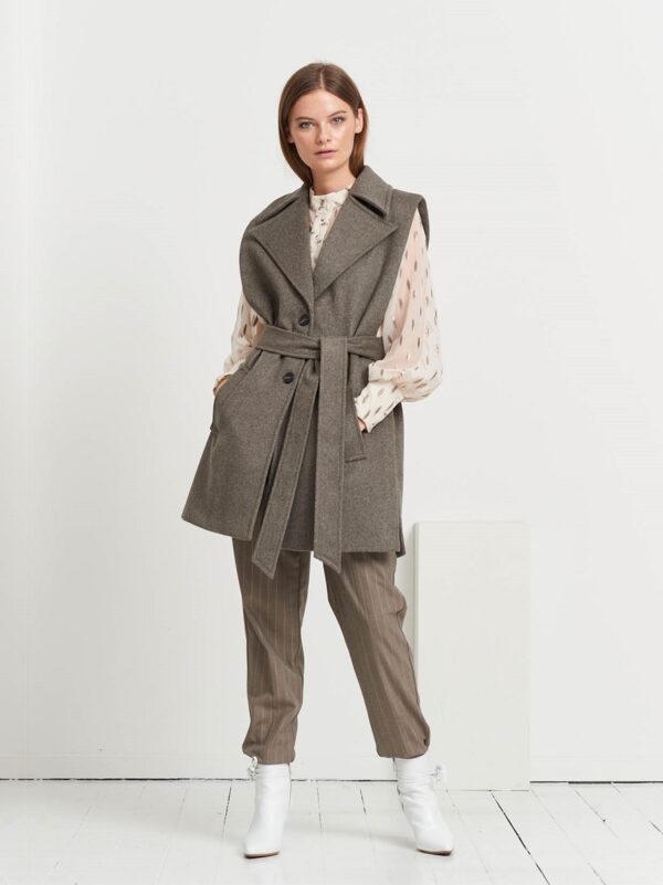 Bruuns Bazaar Catarina Amalia Vest - Major Brown Melange