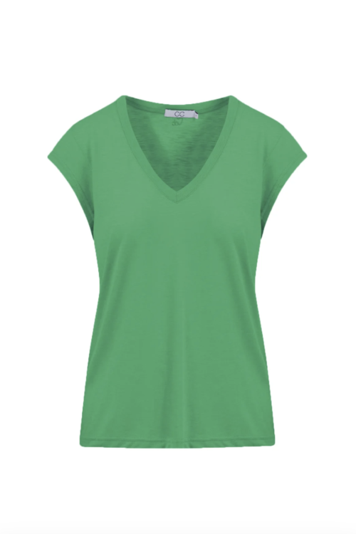 Coster Copenhagen CC Heart Basic V Neck T Shirt – Emerald Green