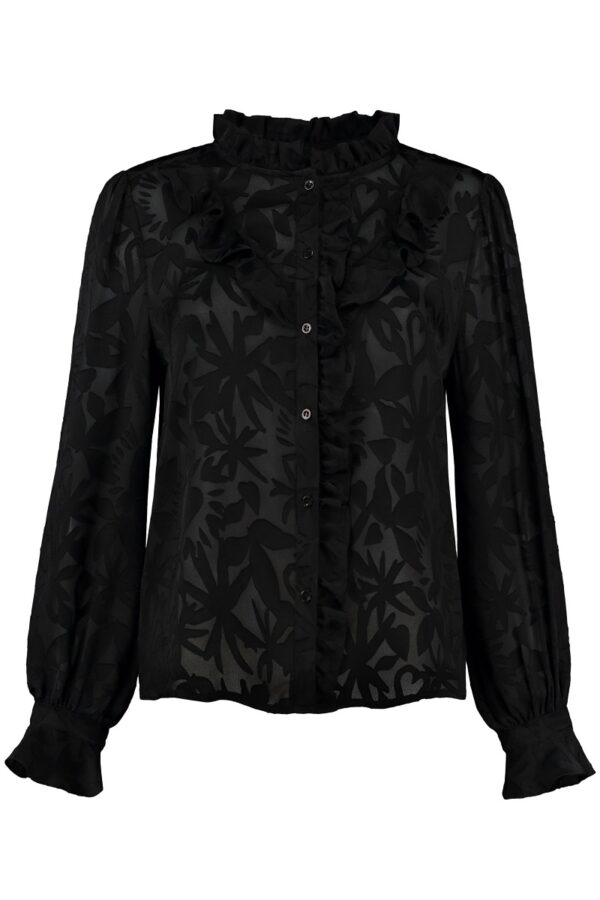 POM Amsterdam SP6603 Blouse - Flowers Silhouette Black