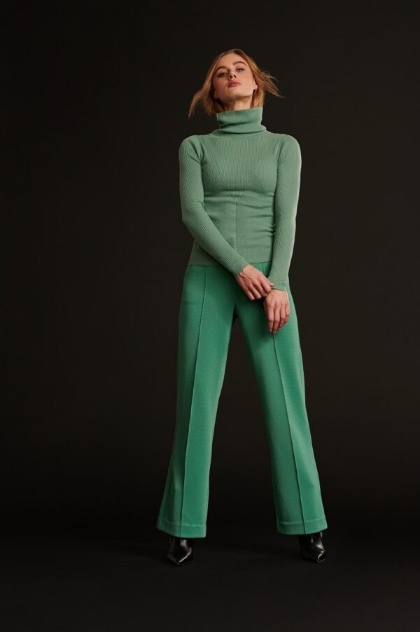 POM Amsterdam SP6661 Turtleneck - Eucalyptus Green - Image 3